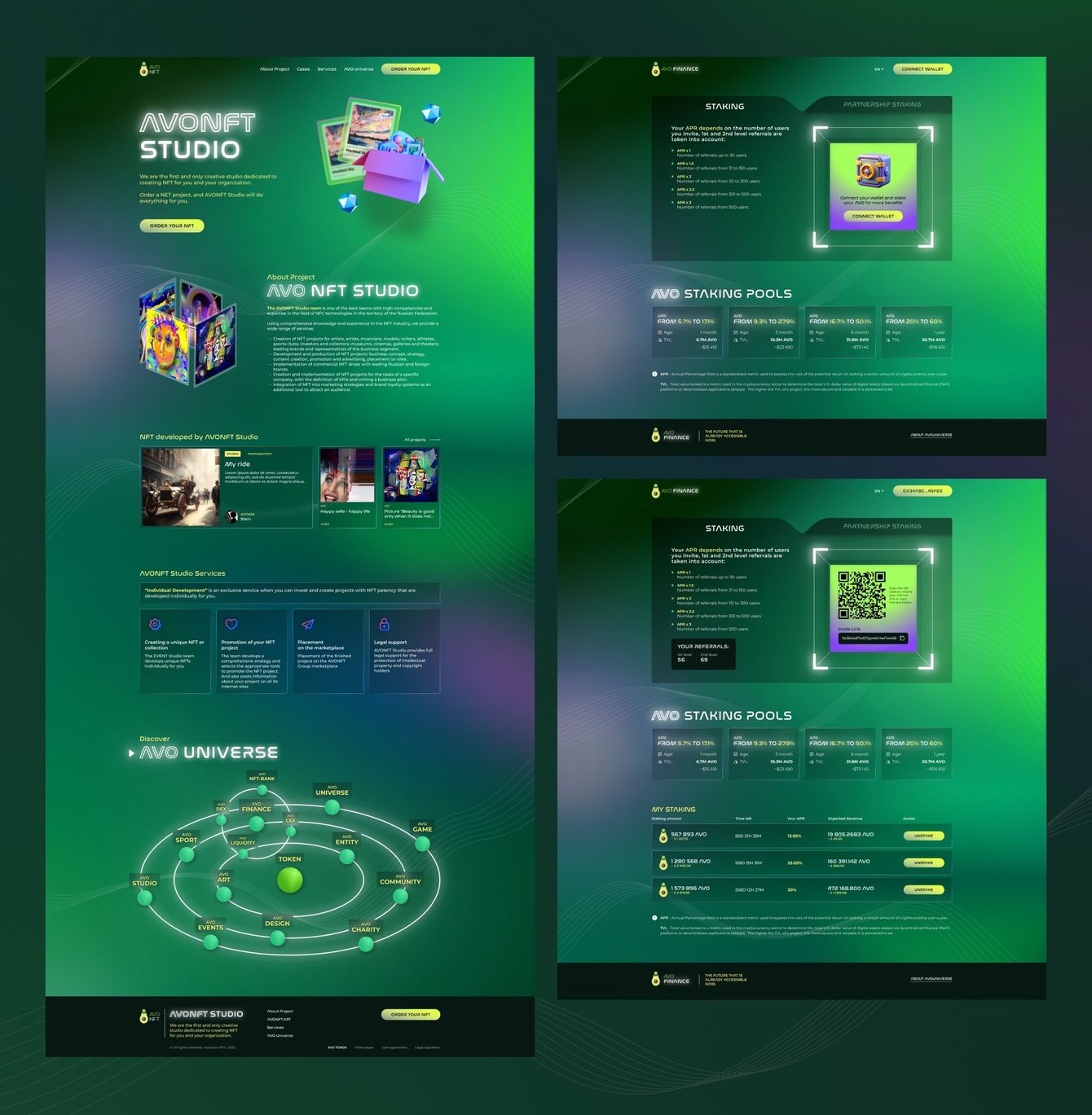 AVO Staking — смарт-контракты мультипулового стейкинга