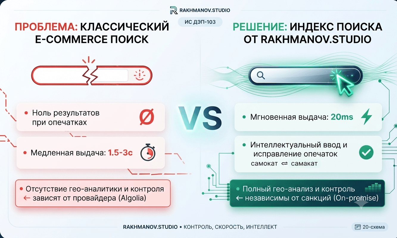 Поиск по 500 000 товаров за 20 мс: как Rakhmanov Search ликвидировал нулевые выдачи в e-Commerce