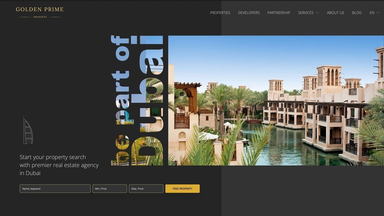 Сайт премиального агентства недвижимости в ОАЭ