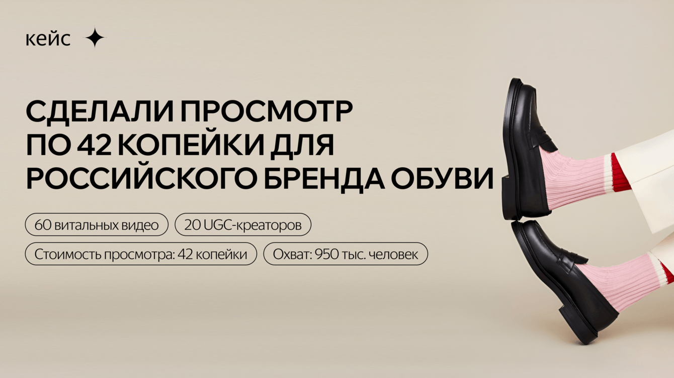 Кейс: сделали просмотр по 42 копейки для российского бренда обуви