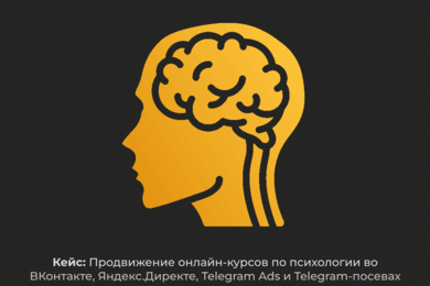 Продвижение онлайн-курсов по психологии в ВК, ЯД, Tg Ads и Tg-посевах — 9,4 млн.р. выручки за 10 мес