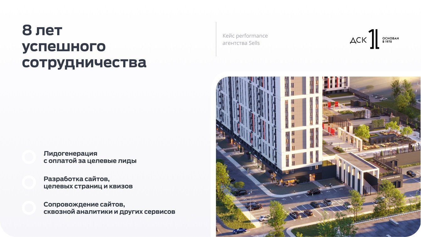 Performance-маркетинг для застройщика «ДСК-1». 8 лет успешного сотрудничества