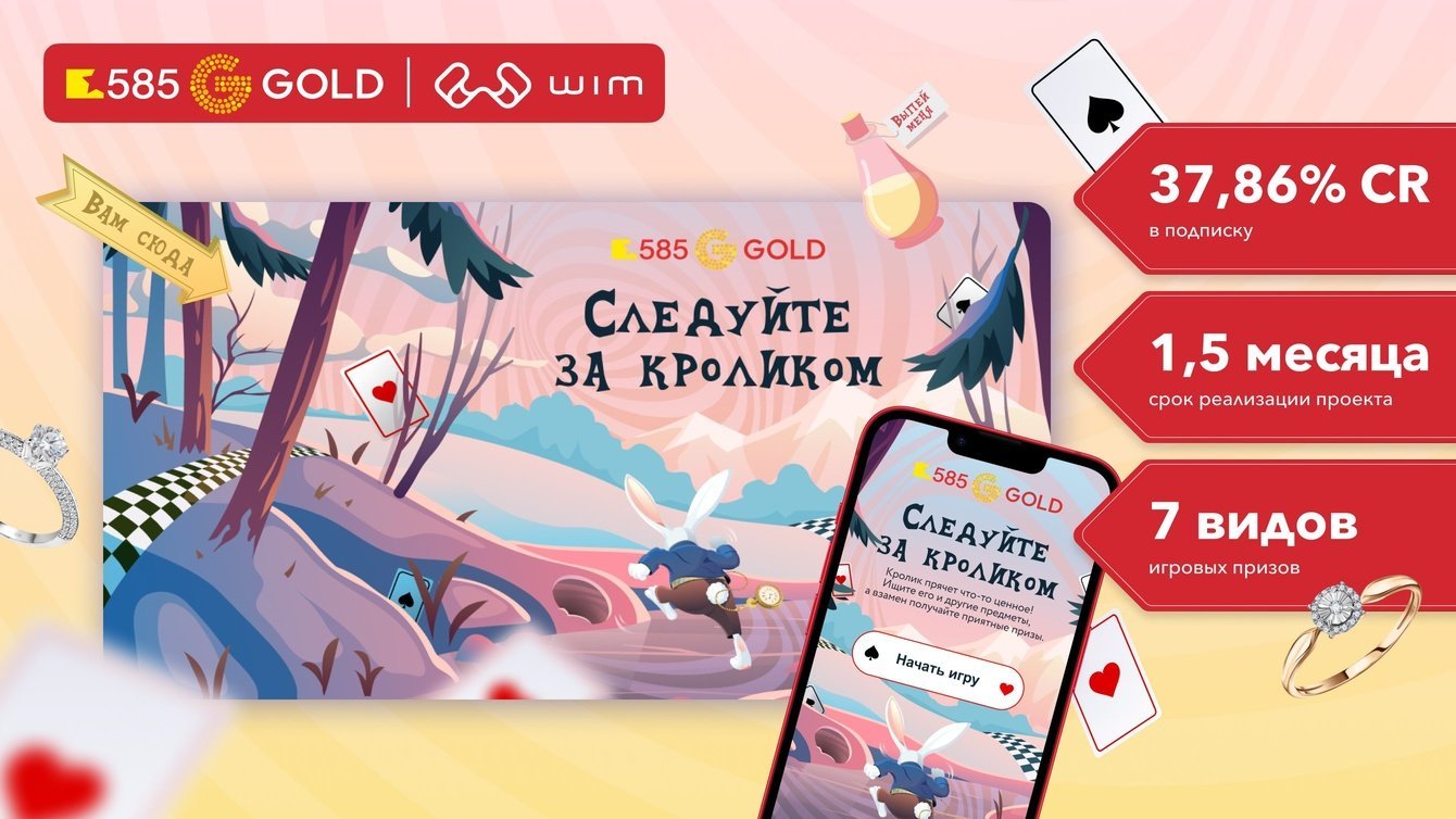 Геймификация для 585GOLD: конверсия в подписку 37,86% через игру с механикой «Поиск предметов»