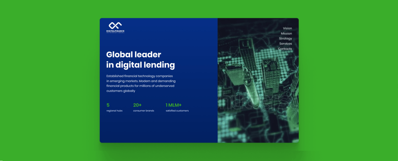 Разработка лендинга для Digital Finance International