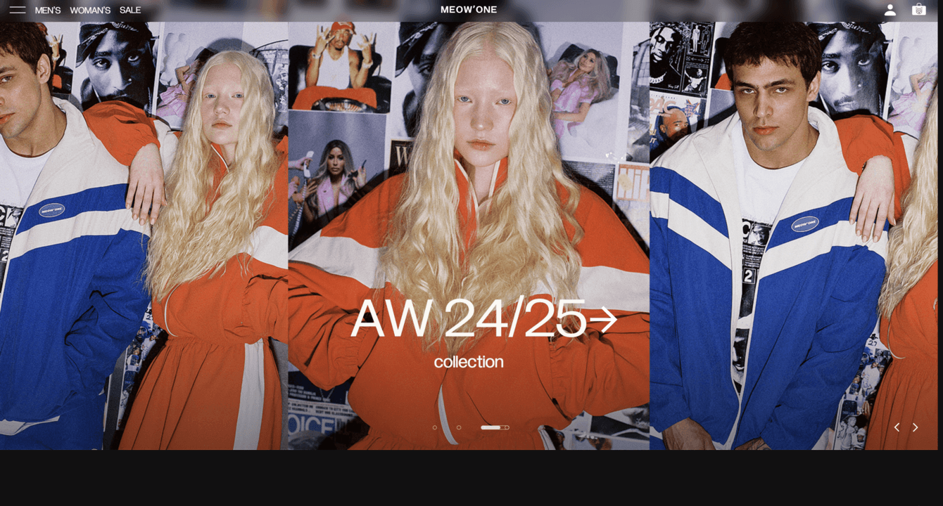 Meowʼ One — разработка сайта для бренда одежды
