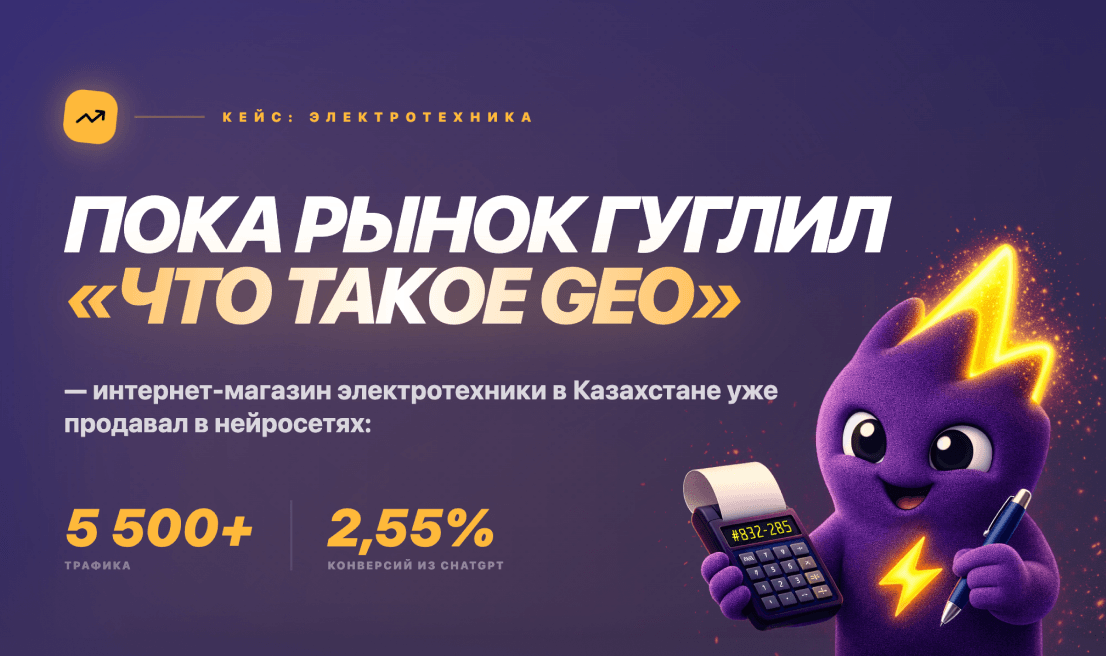 Пока рынок гуглил «что такое GEO» — привлекли 5 500+ трафика и 2,55% конверсий из ChatGPT
