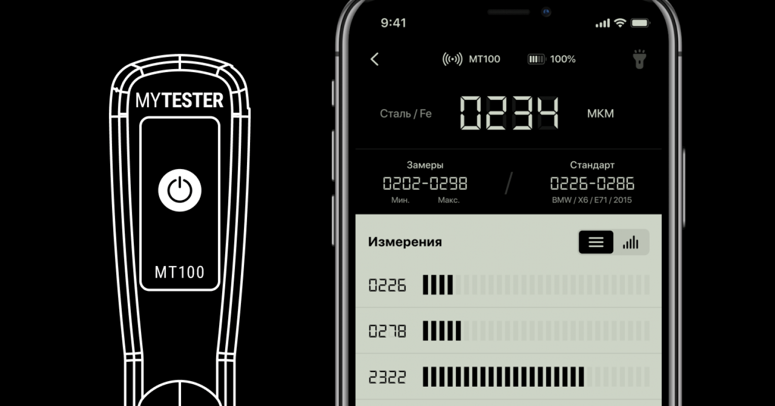 MyTester - мобильное приложение для прибора замеряющего ЛКП – кейс