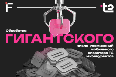 Обработка гигантского числа упоминаний мобильного оператора Т2 и конкурентов с помощью ИИ