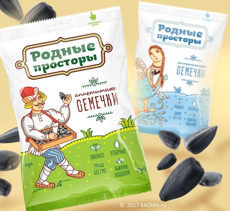 Упаковка семечек «Родные просторы»