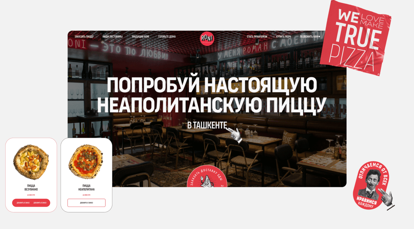 Roni Napoletana: сайт для международной сети пиццерий