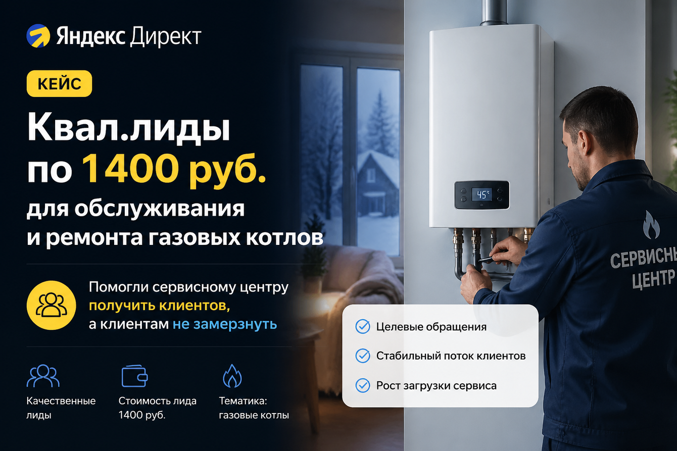 Квал.лиды по 1400 руб. для обслуживания и ремонта газовых котлов