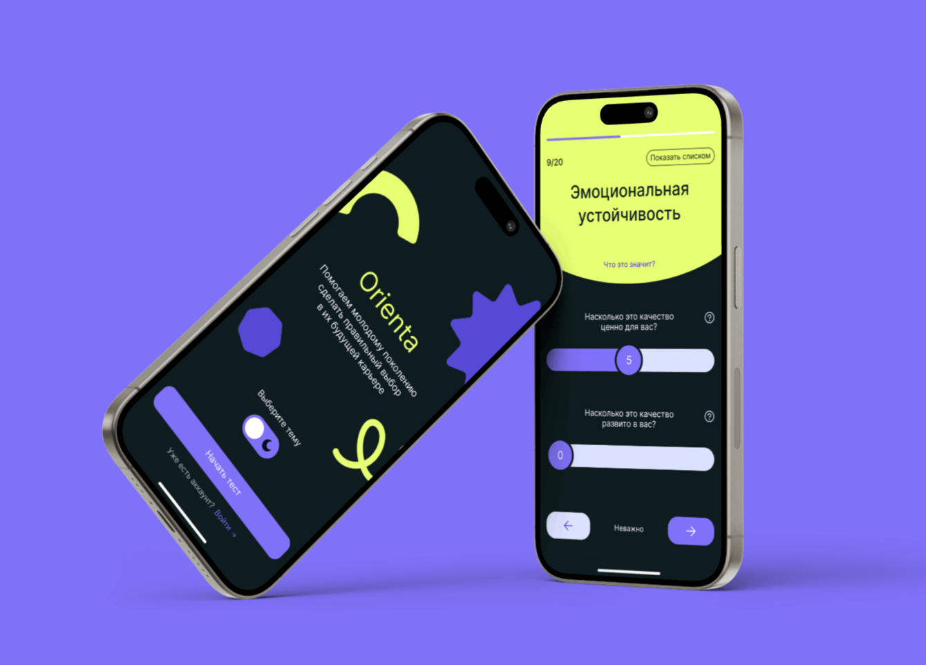 Orienta. Веб-приложение, позволяющее узнать по своим личным качествам подходящие профессии