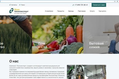 Сайт компании «Техноэкспорт