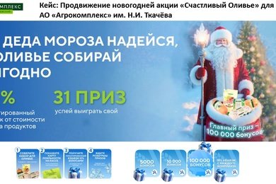 Продвижение новогодней акции «Счастливый Оливье» для АО «Агрокомплекс» им. Н.И. Ткачёва