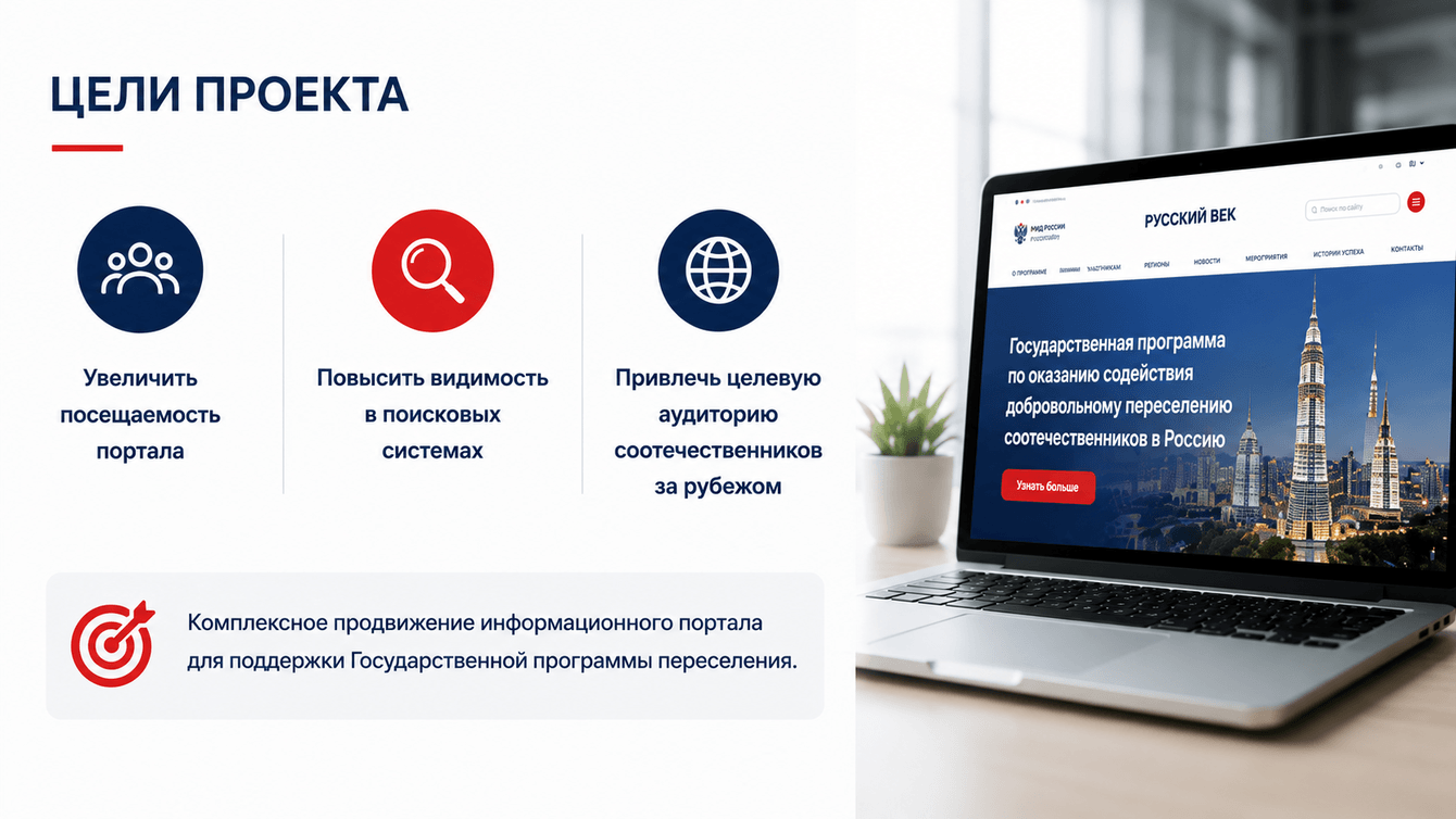 Русский Век - сео продвижение проекта