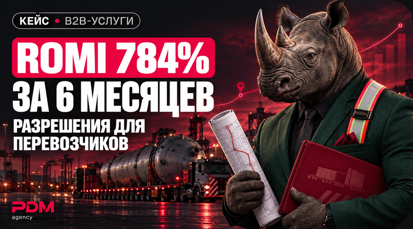 Довели ROMI до 784% за 6 месяцев в B2B-услугах для перевозчиков