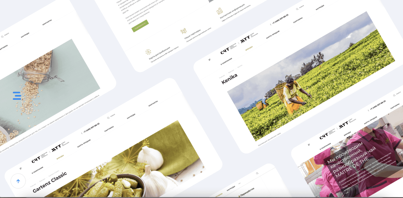 Сайт-каталог мультибрендового производителя продуктов питания