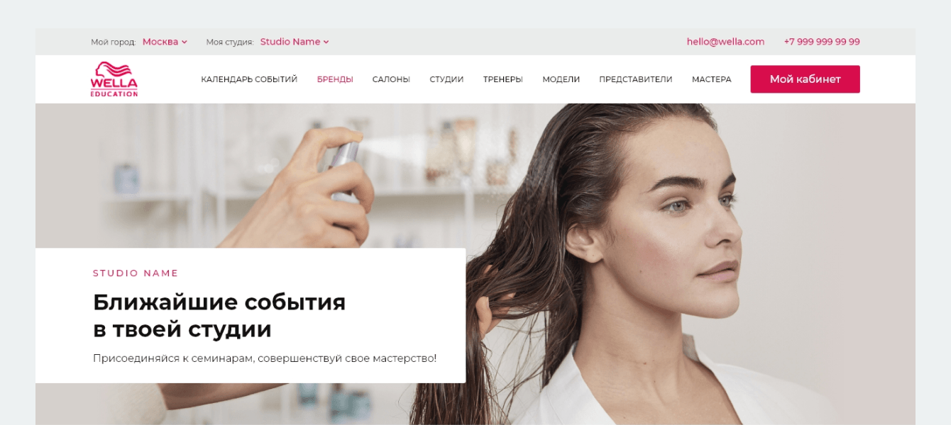 Разработка образовательного портала для производителя косметики для волос Wella