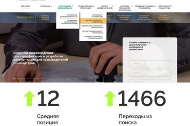 Увеличение конверсий в 7 раз по услугам сертификации и разработки документации