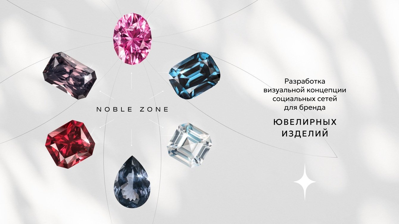 Разработка визуальной концепции соцсетей для бренда ювелирных изделий