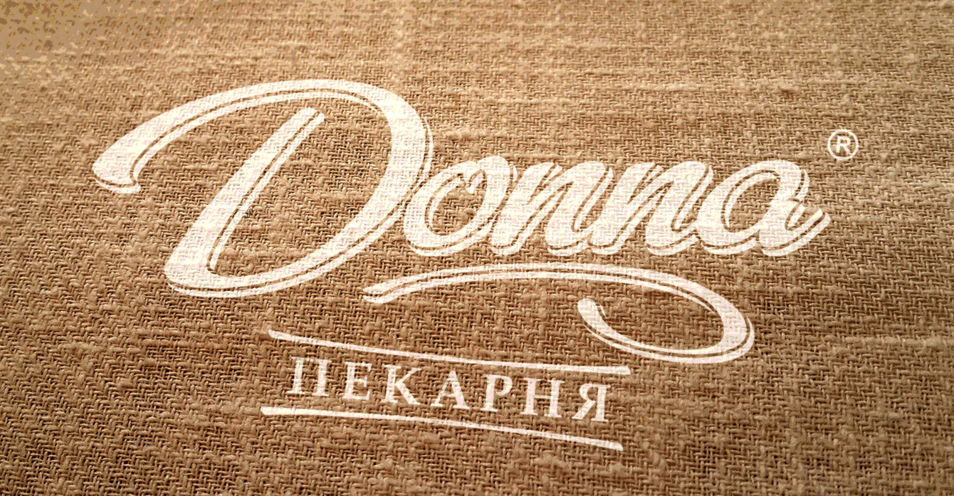 Логотип, дизайн упаковки и рекламные материалы для производителя выпечки Donna