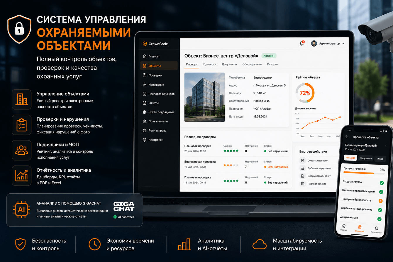 Цифровая платформа управления охраняемыми объектами и контролем качества охранных услуг