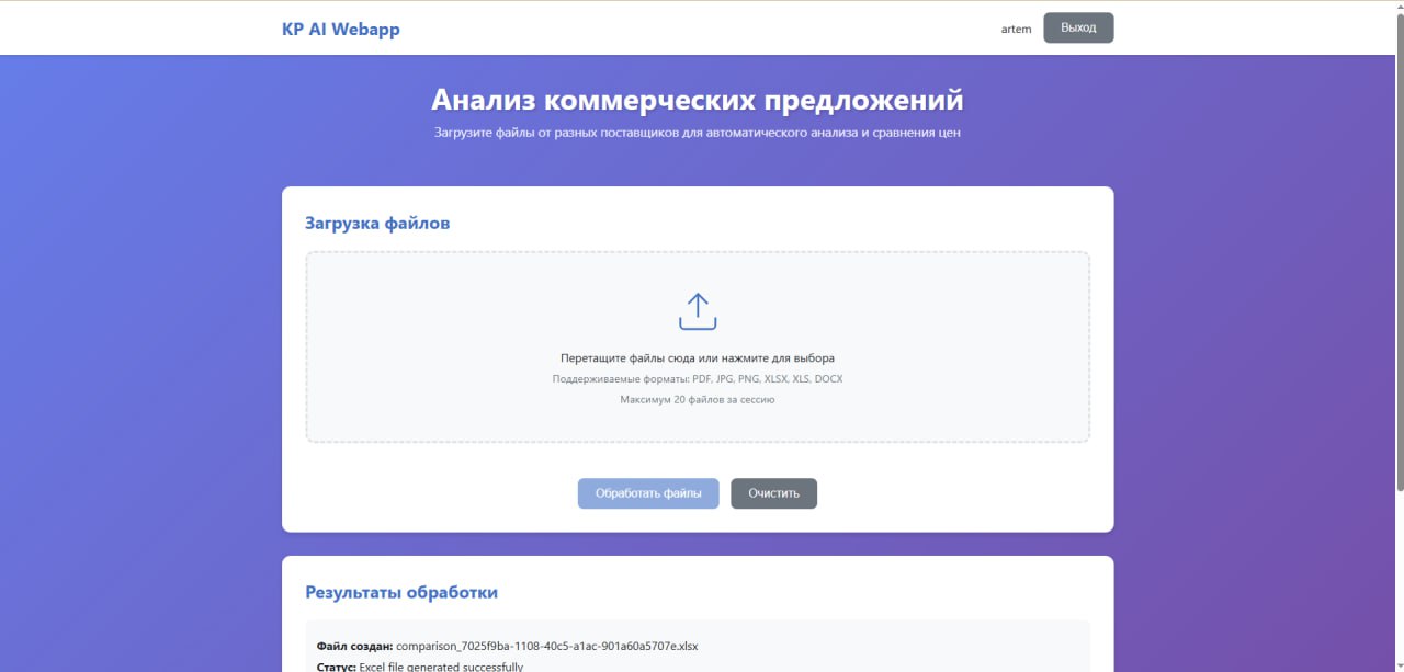 Автоматизация анализа коммерческих предложений