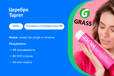 Продвижение косметики GRASS на WB и Ozon: 80 000+ кликов ежемесячно