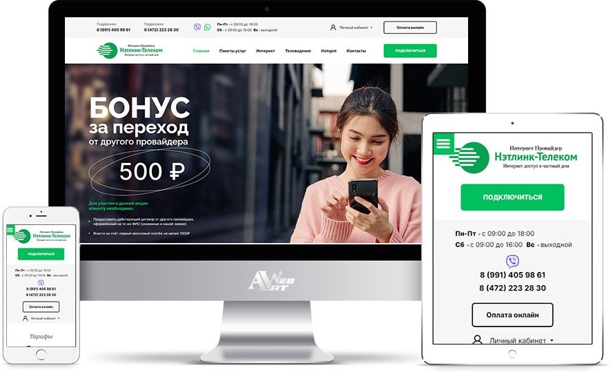 Создание сайта для интернет провайдера в Белгородской области