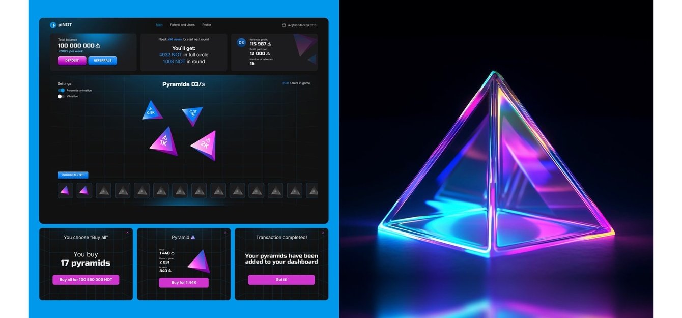 piNot — прототип и UI Telegram Mini App с TON Wallet