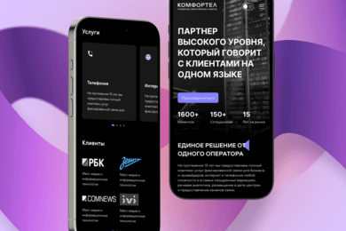 Корпоративный сайт для оператора связи бизнес-класса