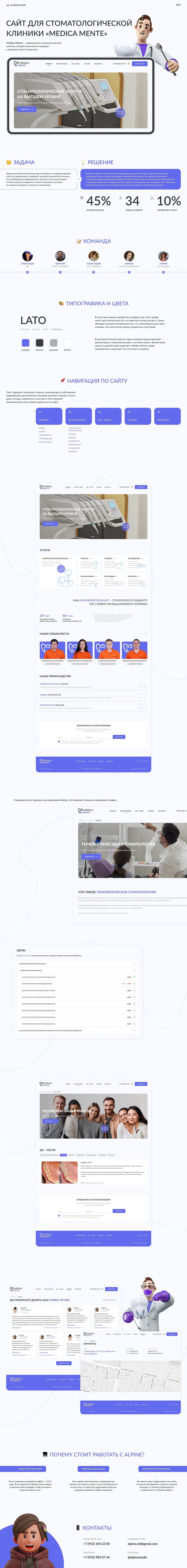 Стоматология Medica Mente - Разработка Веб-сервиса