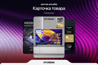 Инфографика для телевизоров Hyundai: единый шаблон для 20+ моделей