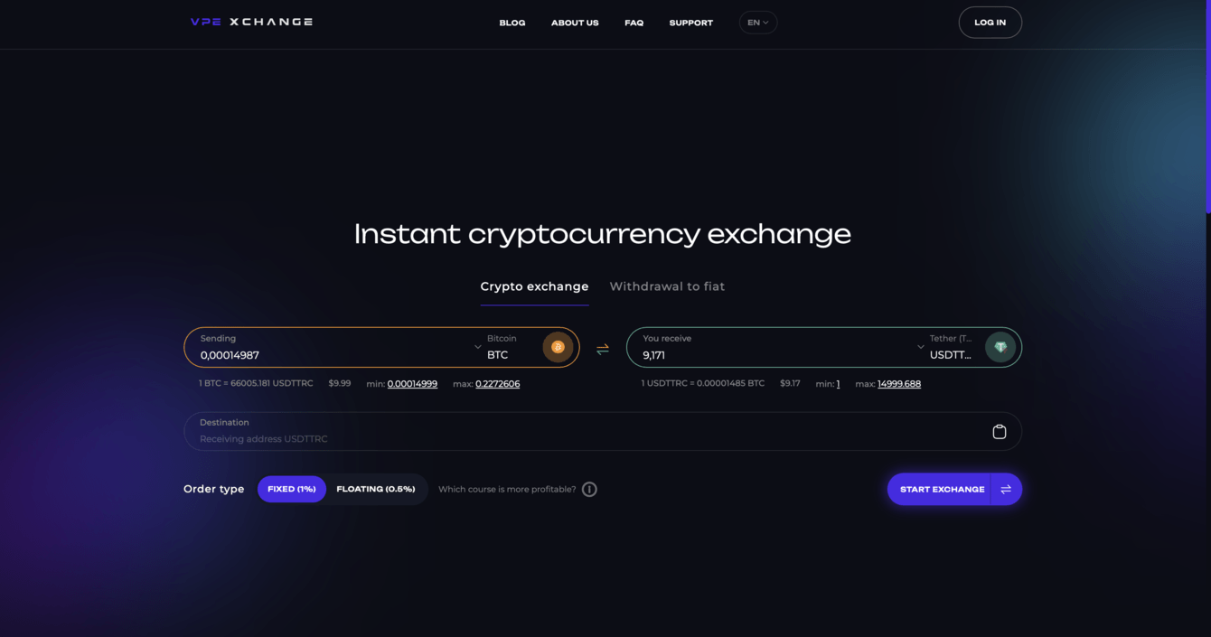 Разработка сервиса обмена криптовалют