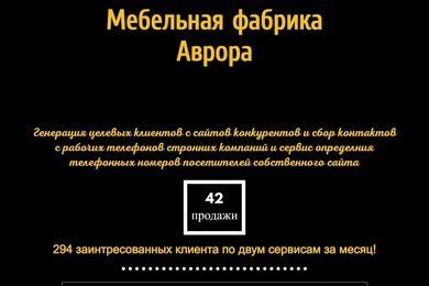 Лидогенерация для мебельной фабрики