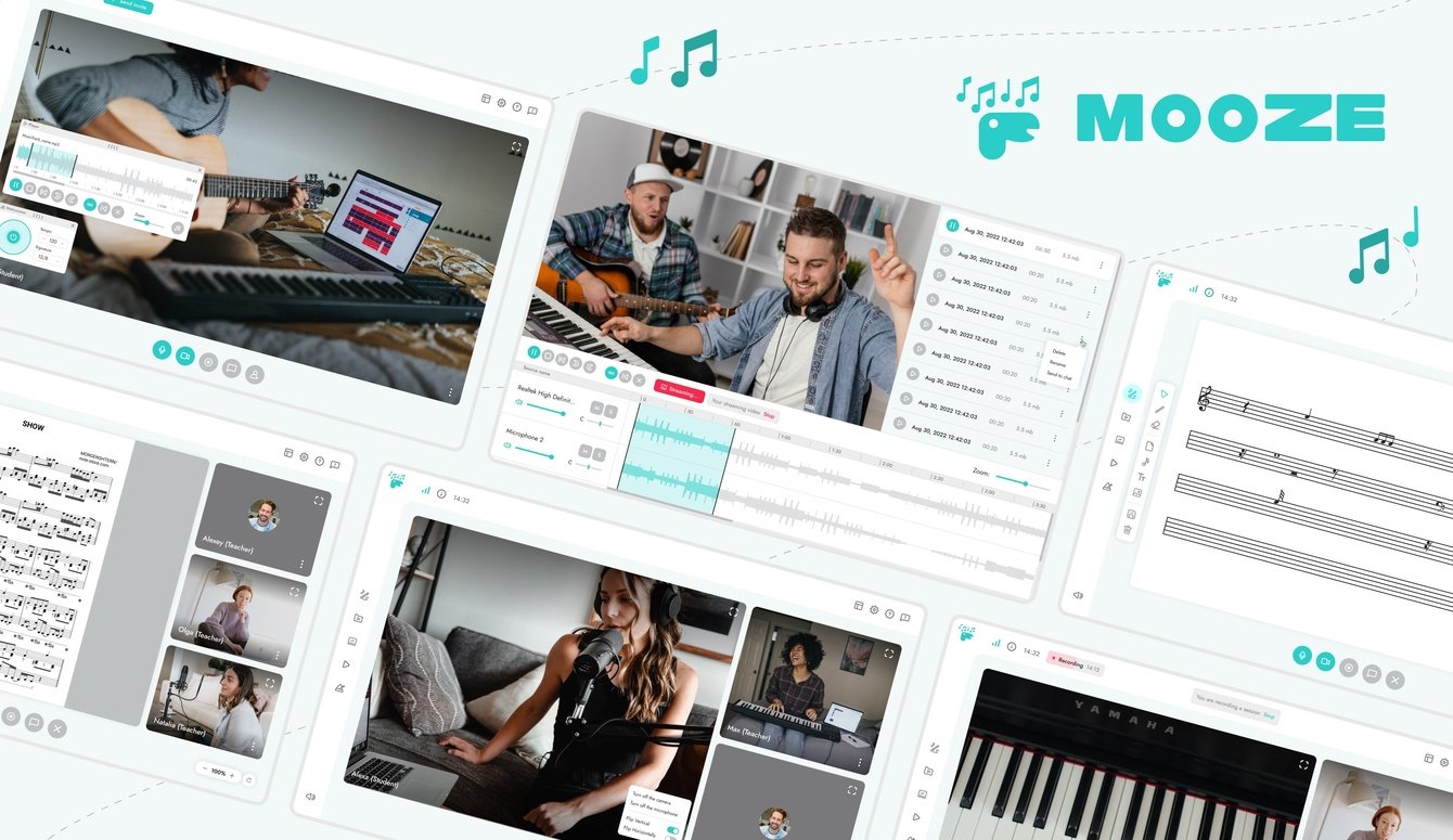 Разработка дизайна приложения по проведению музыкальных занятий онлайн – Mooze App