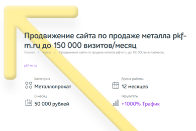 Продвижение сайта по продаже металла pkf-m.ru