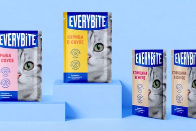 Комплексная разработка с нуля корма для домашних животных EveryBite в низком ценовом сегменте