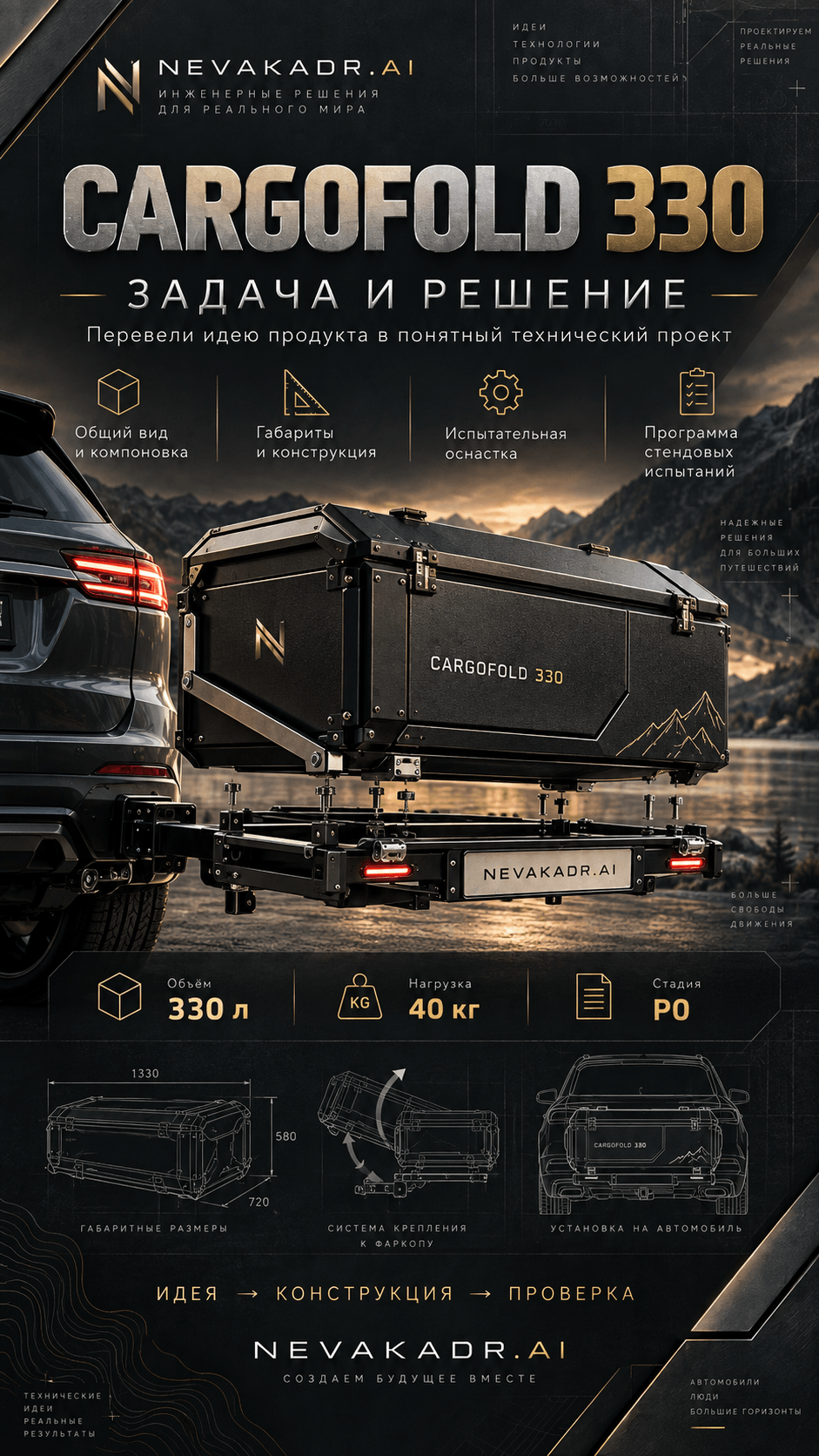 CargoFold 330 — концепция и проектирование складного грузового бокса
