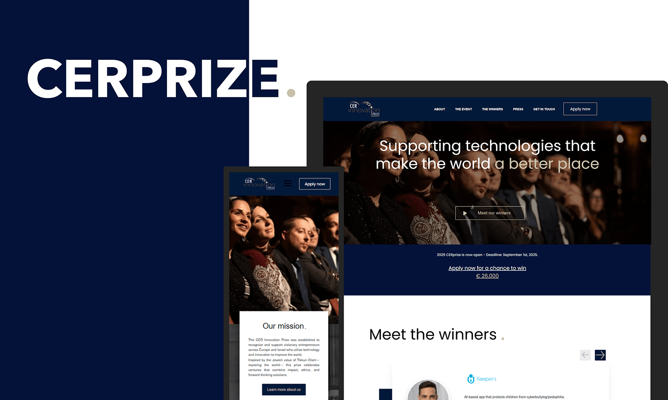 Современный веб-сайт для международной премии CER Prize
