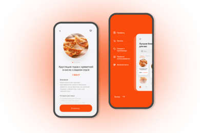 Мобильное приложение для службы доставки еды с автоматической обработкой заказов