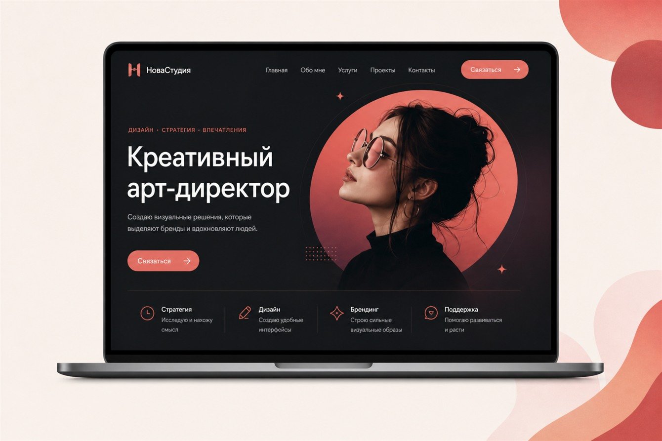 Веб-дизайн сайта-портфолио для арт-директора
