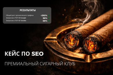 Рост органического трафика сигарного клуба при минимальном объёме контента