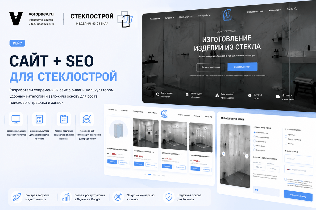 Как мы создали сайт с онлайн-калькулятором изделий из стекла