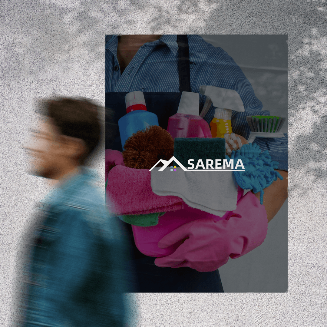 Разработка логотипа SAREMA  для магазина хозяйственных товаров