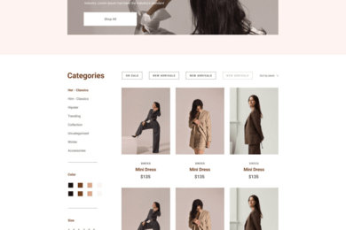 Сайт на Wordpress для интернет-магазина женской одежды Frangipani.