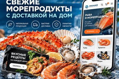 Сайт для продажи свежей рыбы и морепродуктов с доставкой в Наро-Фоминске