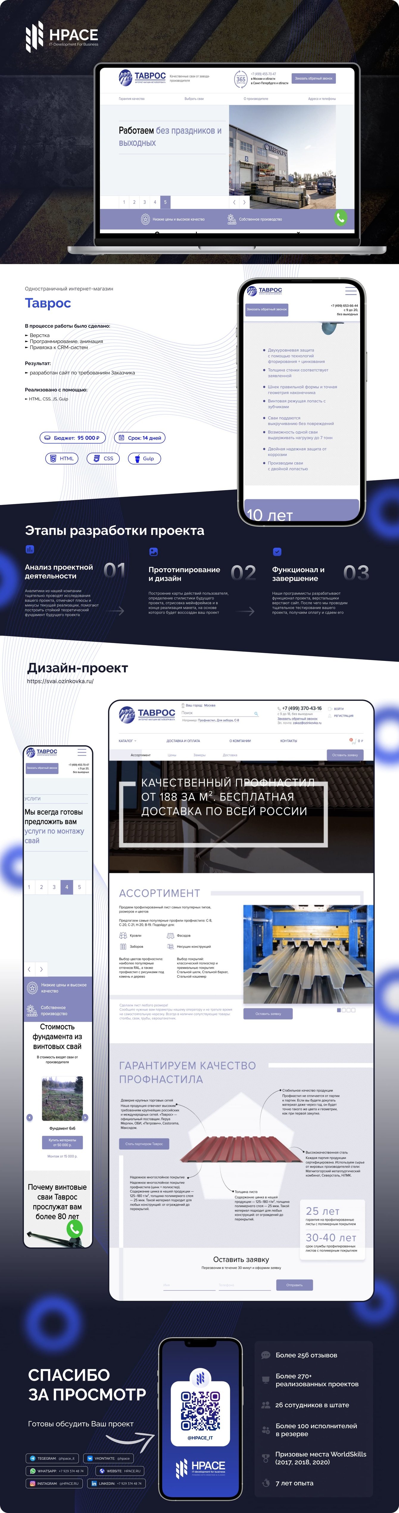 Одностраничный интернет-магазин "Производство сваи"