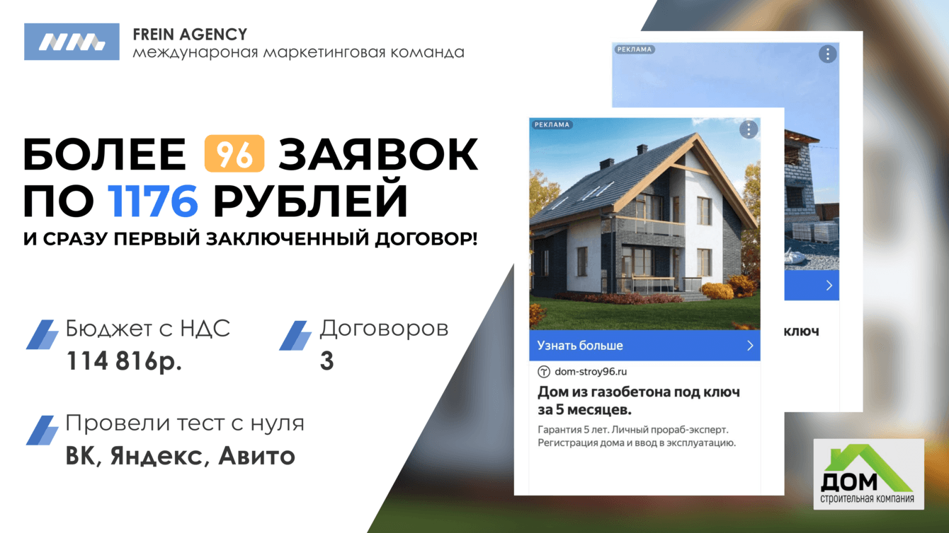 КЕЙС: Более 96 заявок на строительство домов из газобетона с нуля по 1176 рублей!