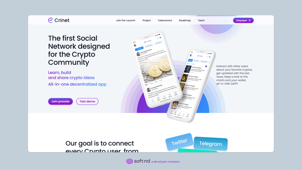Лендинг для ICO (crinet)